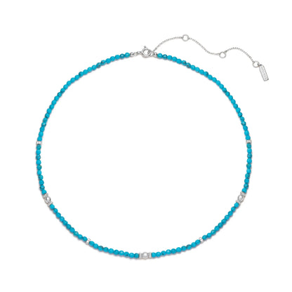 Ania Haie N073-02H Κολιέ Turquoise Από Επιπλατινωμένο Ασήμι