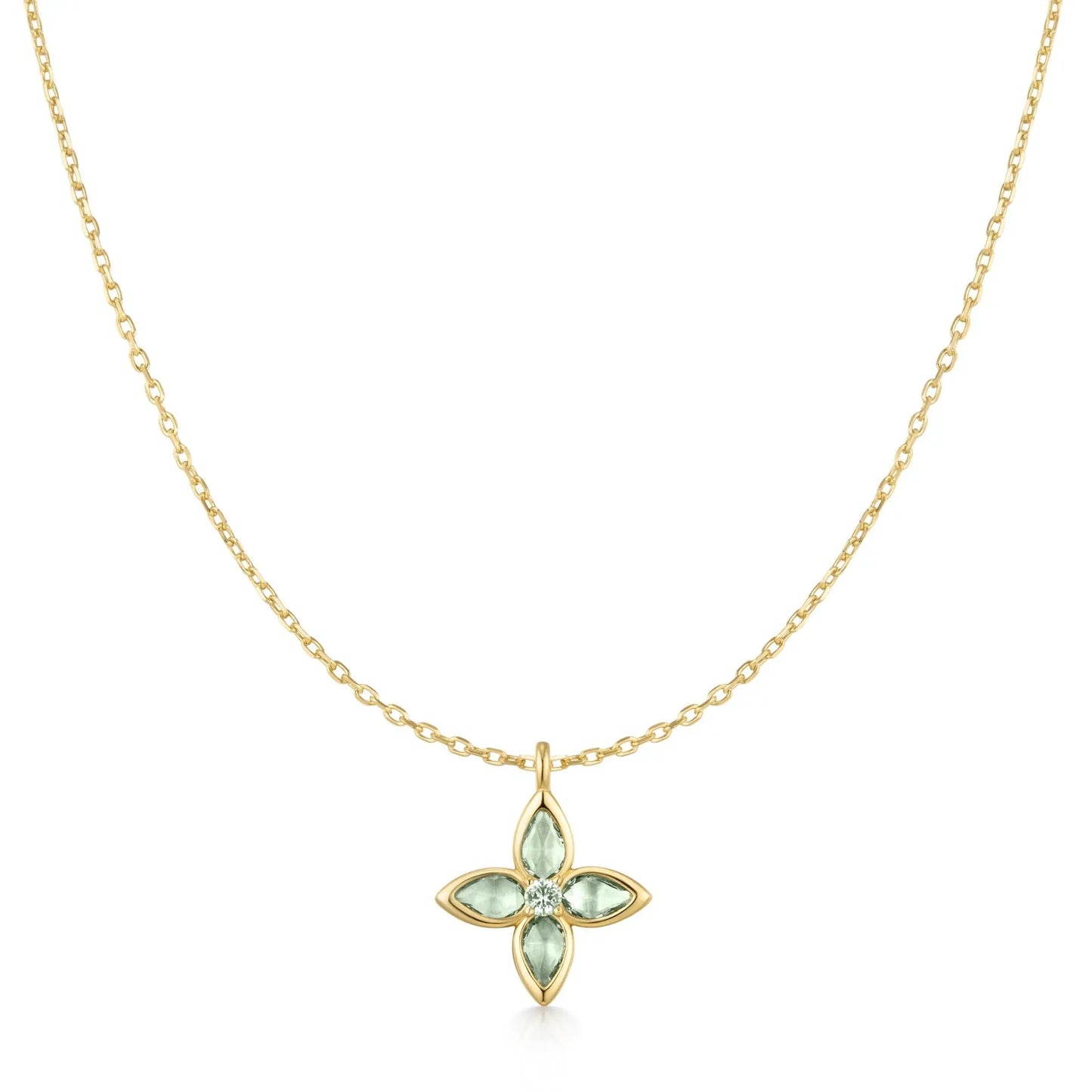 GM220W Zircon Heart Necklace In Platinum Plated Silver