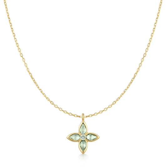 Ania Haie N073-03G Κολιέ Mint Green Lucky Clover Από Επιχρυσωμένο Ασήμι