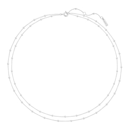 GM220W Zircon Heart Necklace In Platinum Plated Silver