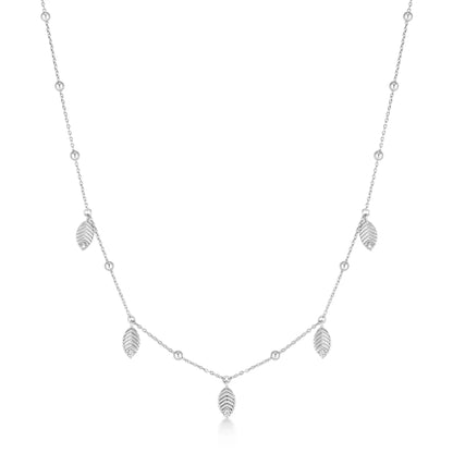 GM220W Zircon Heart Necklace In Platinum Plated Silver
