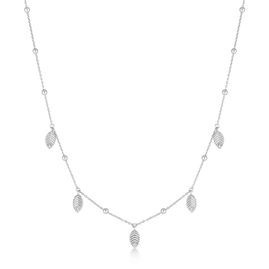 GM220W Zircon Heart Necklace In Platinum Plated Silver