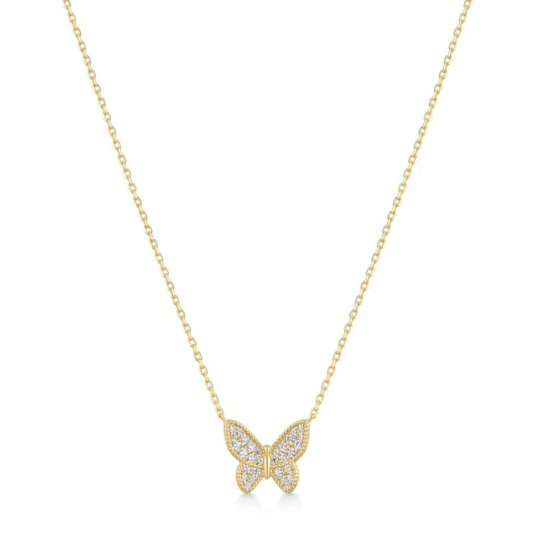GM220W Zircon Heart Necklace In Platinum Plated Silver