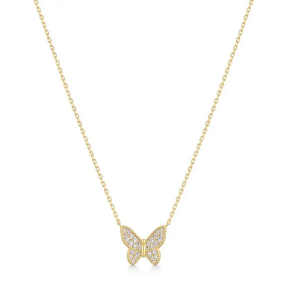 GM220W Zircon Heart Necklace In Platinum Plated Silver
