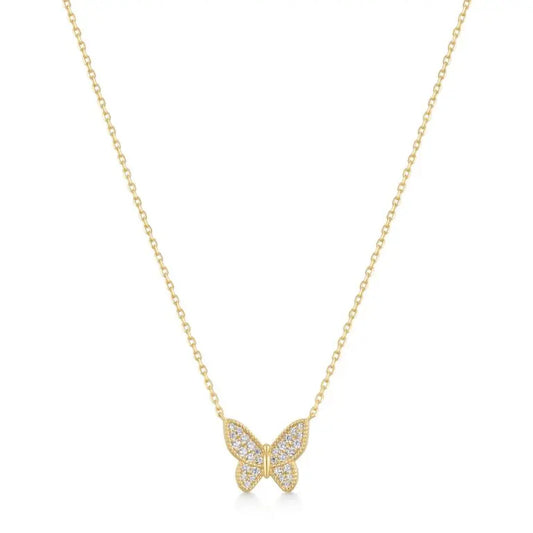 GM220W Zircon Heart Necklace In Platinum Plated Silver