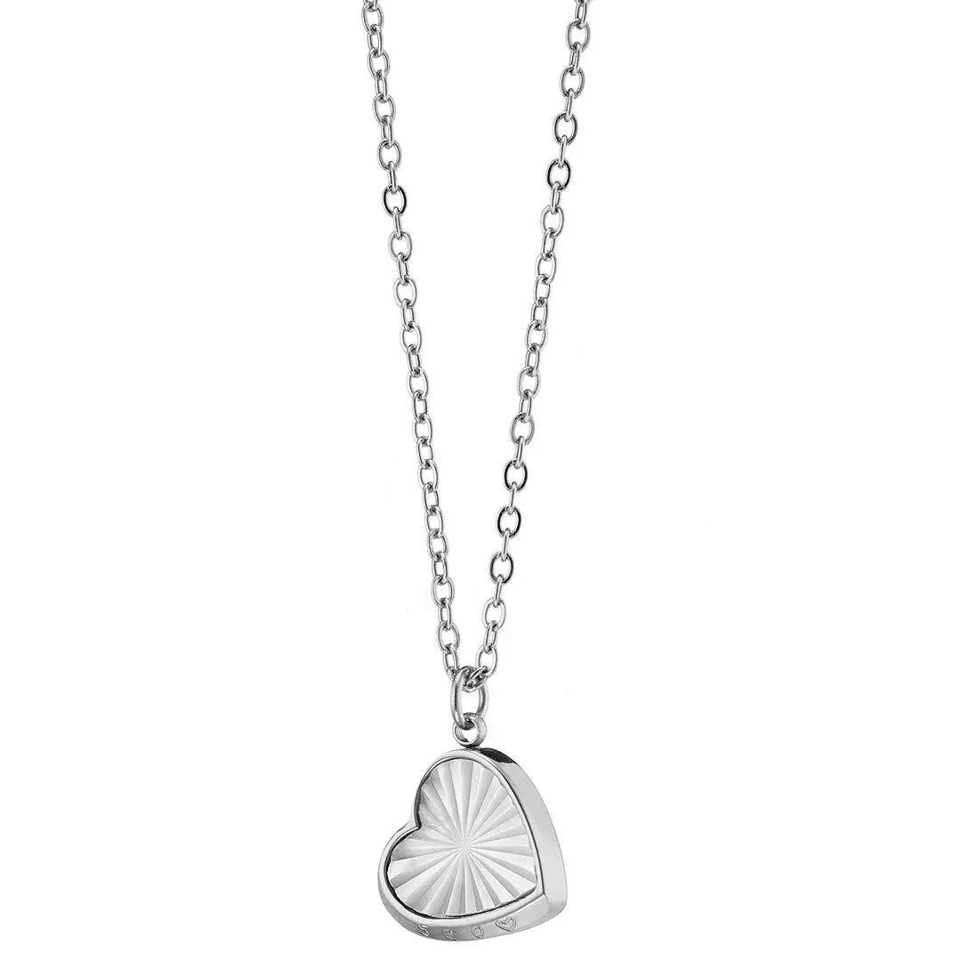 N07139G Gold Plated Steel Necklace with Green Zircon