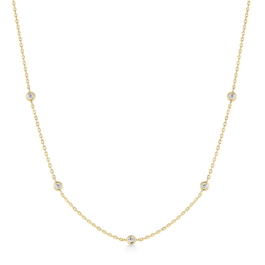 GM220W Zircon Heart Necklace In Platinum Plated Silver