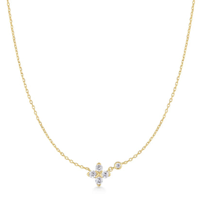 GM220W Zircon Heart Necklace In Platinum Plated Silver