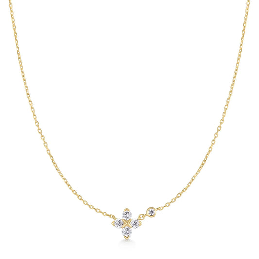 GM220W Zircon Heart Necklace In Platinum Plated Silver