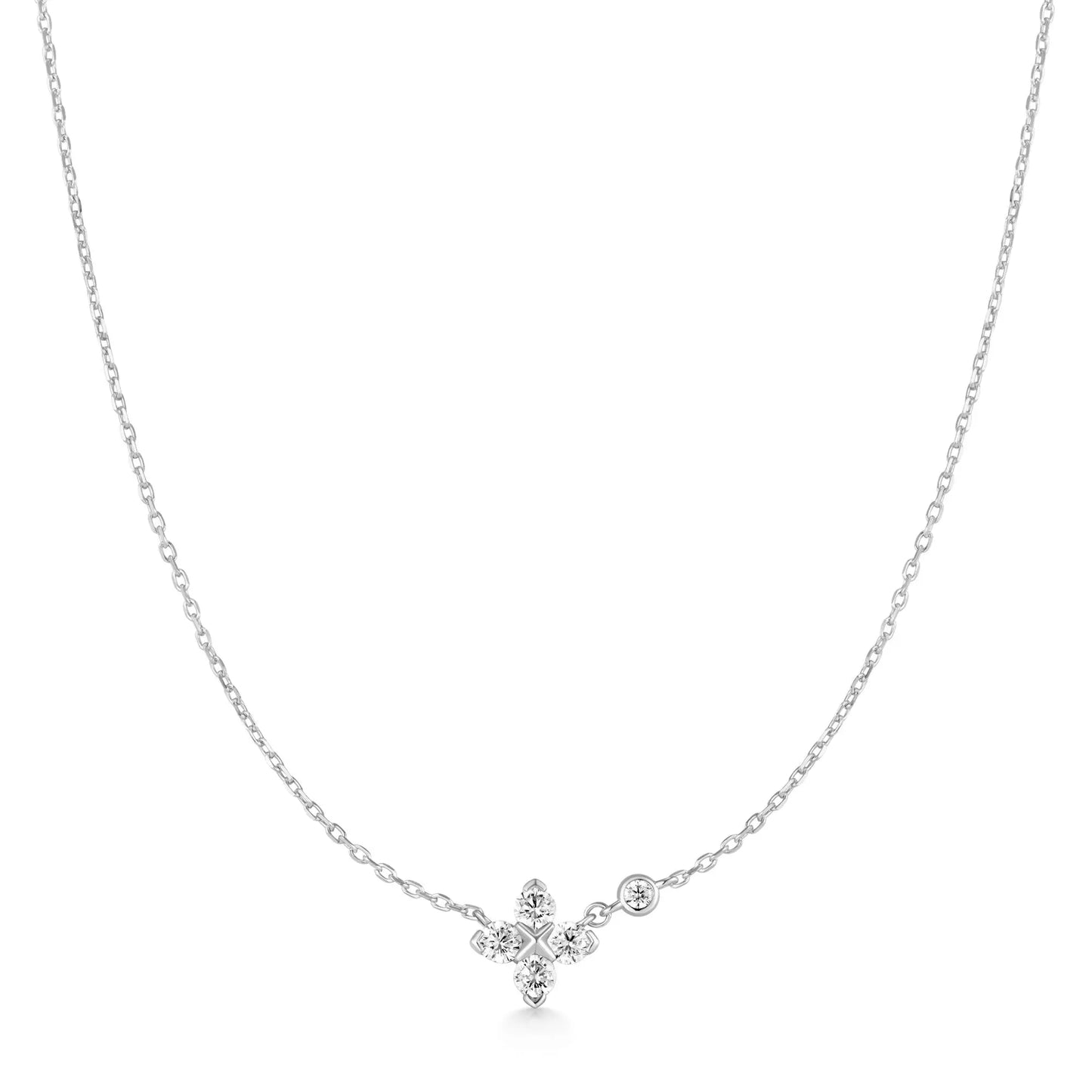 Ania Haie N074-04H Κολιέ Sparkling Lucky Clover Από Επιπλατινωμένο Ασήμι