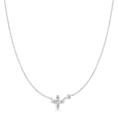 Ania Haie N074-04H Κολιέ Sparkling Lucky Clover Από Επιπλατινωμένο Ασήμι