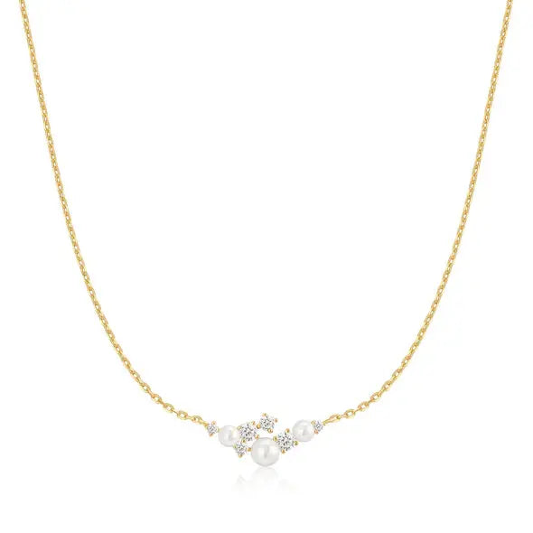 Ania Haie N074-06G Κολιέ Shell Pearl Cluster Από Επιχρυσωμένο Ασήμι