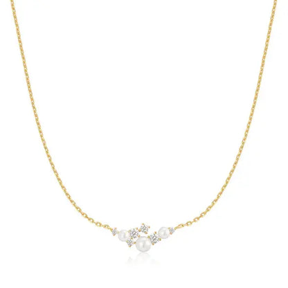 Ania Haie N074-06G Κολιέ Shell Pearl Cluster Από Επιχρυσωμένο Ασήμι