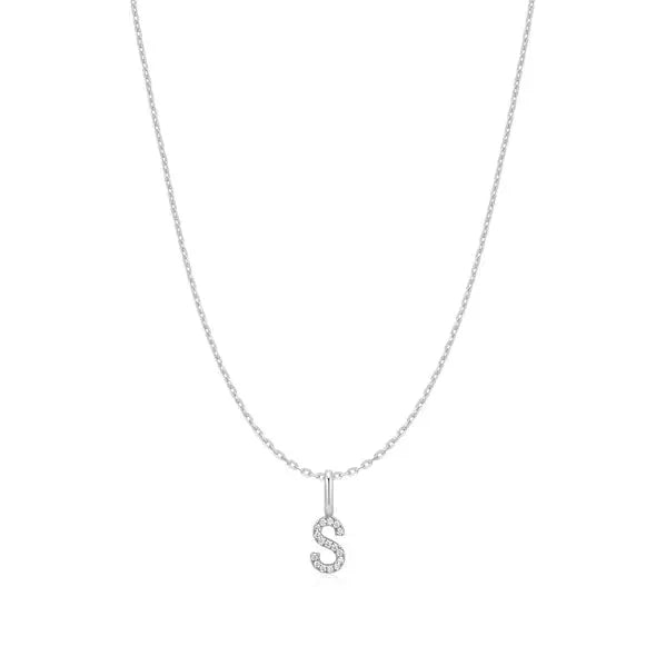 GM220W Zircon Heart Necklace In Platinum Plated Silver