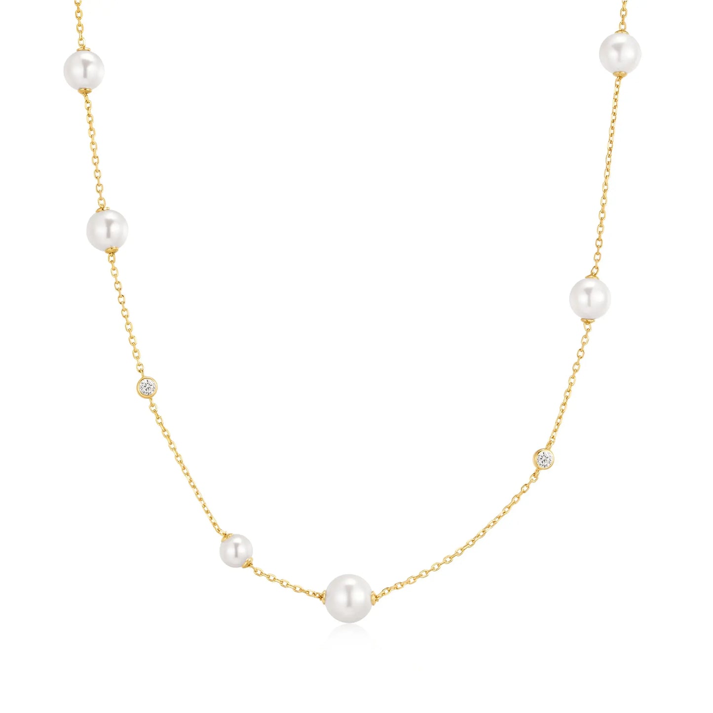 Ania Haie N075-05G Κολιέ Asymmetric Shell Pearl Από Επιχρυσωμένο Ασήμι
