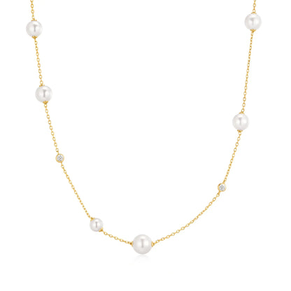 Ania Haie N075-05G Κολιέ Asymmetric Shell Pearl Από Επιχρυσωμένο Ασήμι
