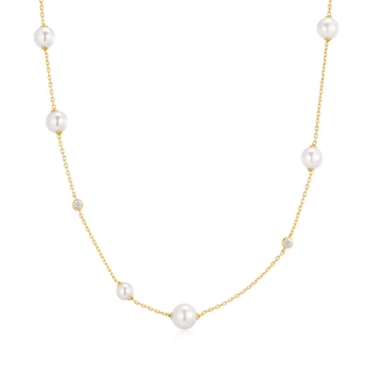 GM220W Zircon Heart Necklace In Platinum Plated Silver