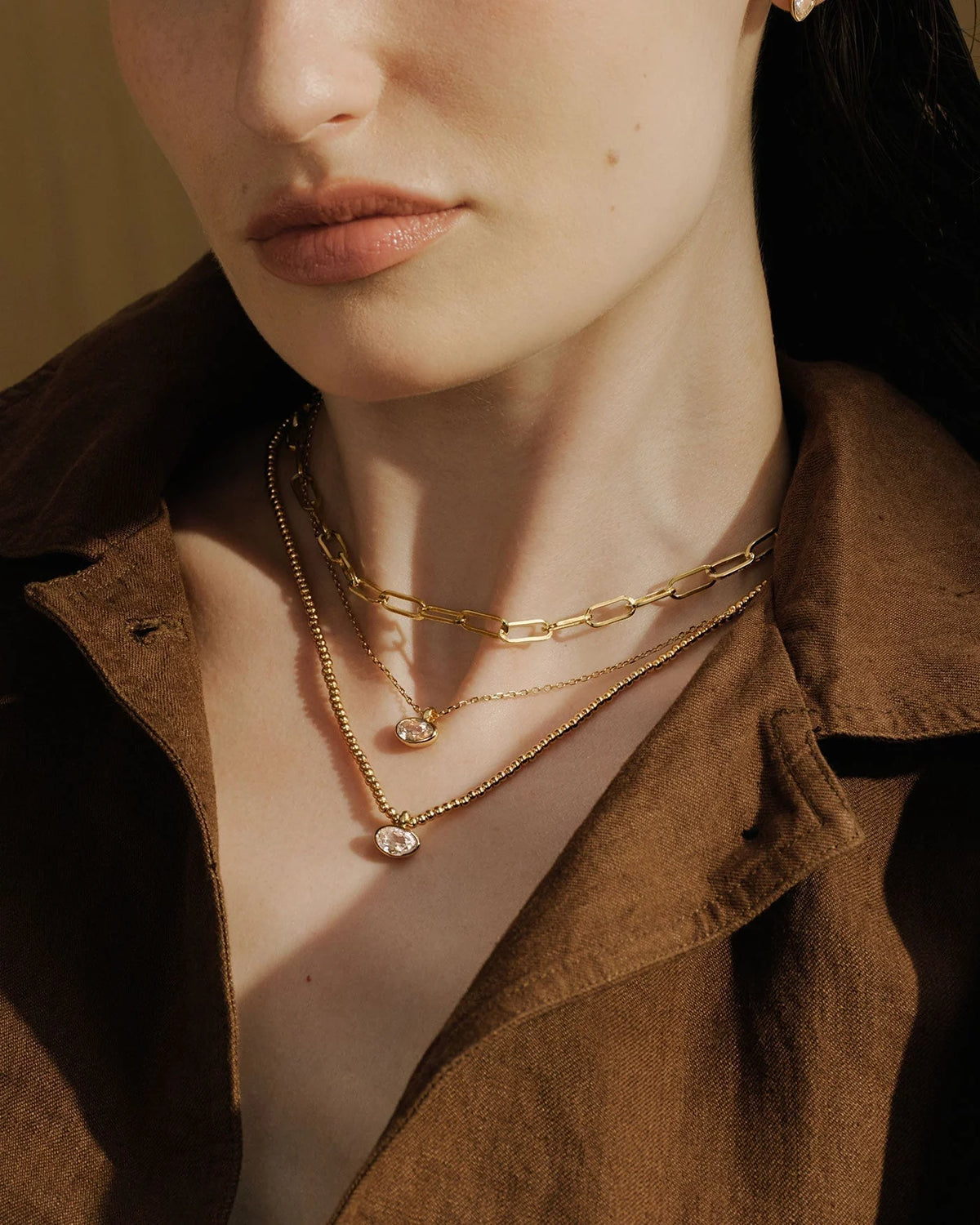 Ania Haie N076-03G Κολιέ Organic Pebble Από Επιχρυσωμένο Ασήμι