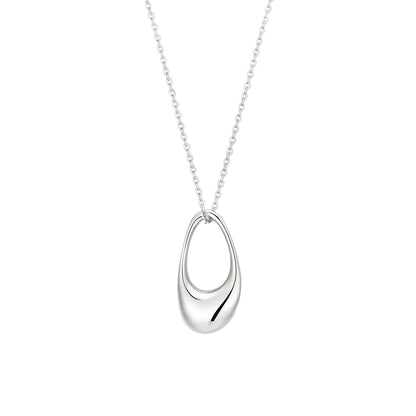 GM220W Zircon Heart Necklace In Platinum Plated Silver