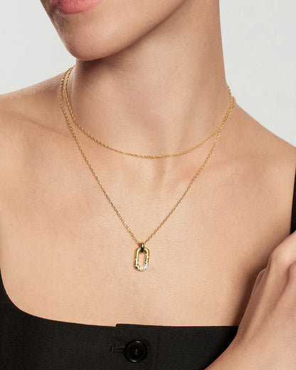 GM220W Zircon Heart Necklace In Platinum Plated Silver