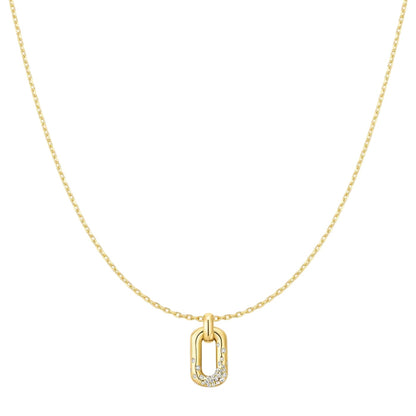GM220W Zircon Heart Necklace In Platinum Plated Silver