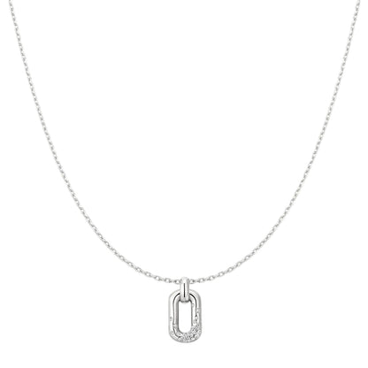 Ania Haie N076-13H Κολιέ Sparkling Oval Hoop Από Επιπλατινωμένο Ασήμι