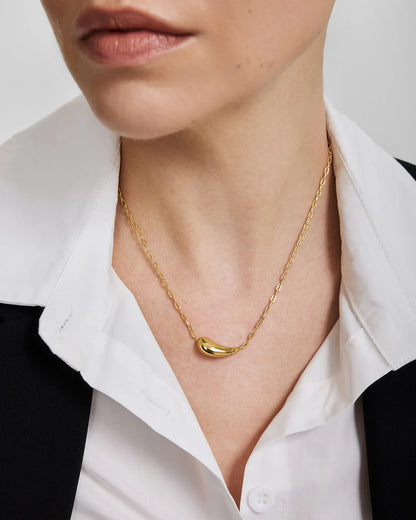 Ania Haie N078-06G Κολιέ Curved Teardrop Από Επιχρυσωμένο Ασήμι