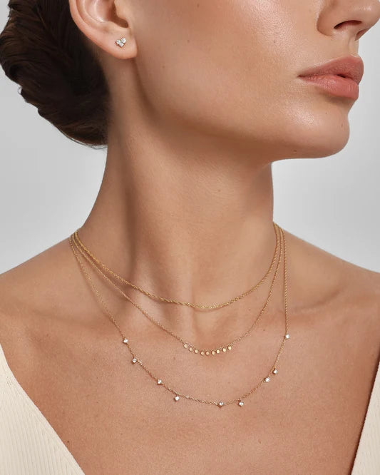 Ania Haie N080-03G Κολιέ Dangling Disc Station Από Επιχρυσωμένο Ασήμι