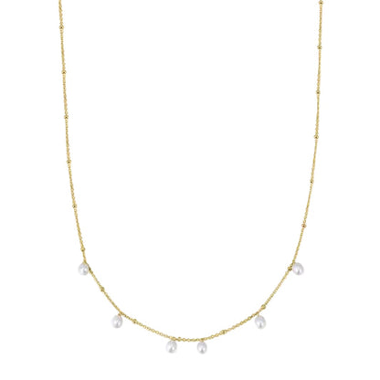 Ania Haie N080-05G Κολιέ Alternating Pearl & Bead Station Από Επιχρυσωμένο Ασήμι