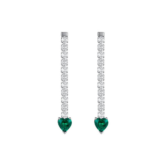 Luca Barra OK1089 Steel Heart Stud Earrings