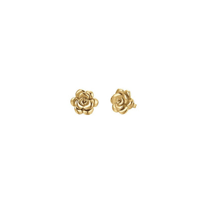 Luca Barra OK1089 Steel Heart Stud Earrings