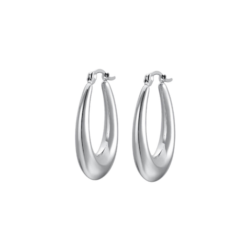 Luca Barra OK1089 Steel Heart Stud Earrings