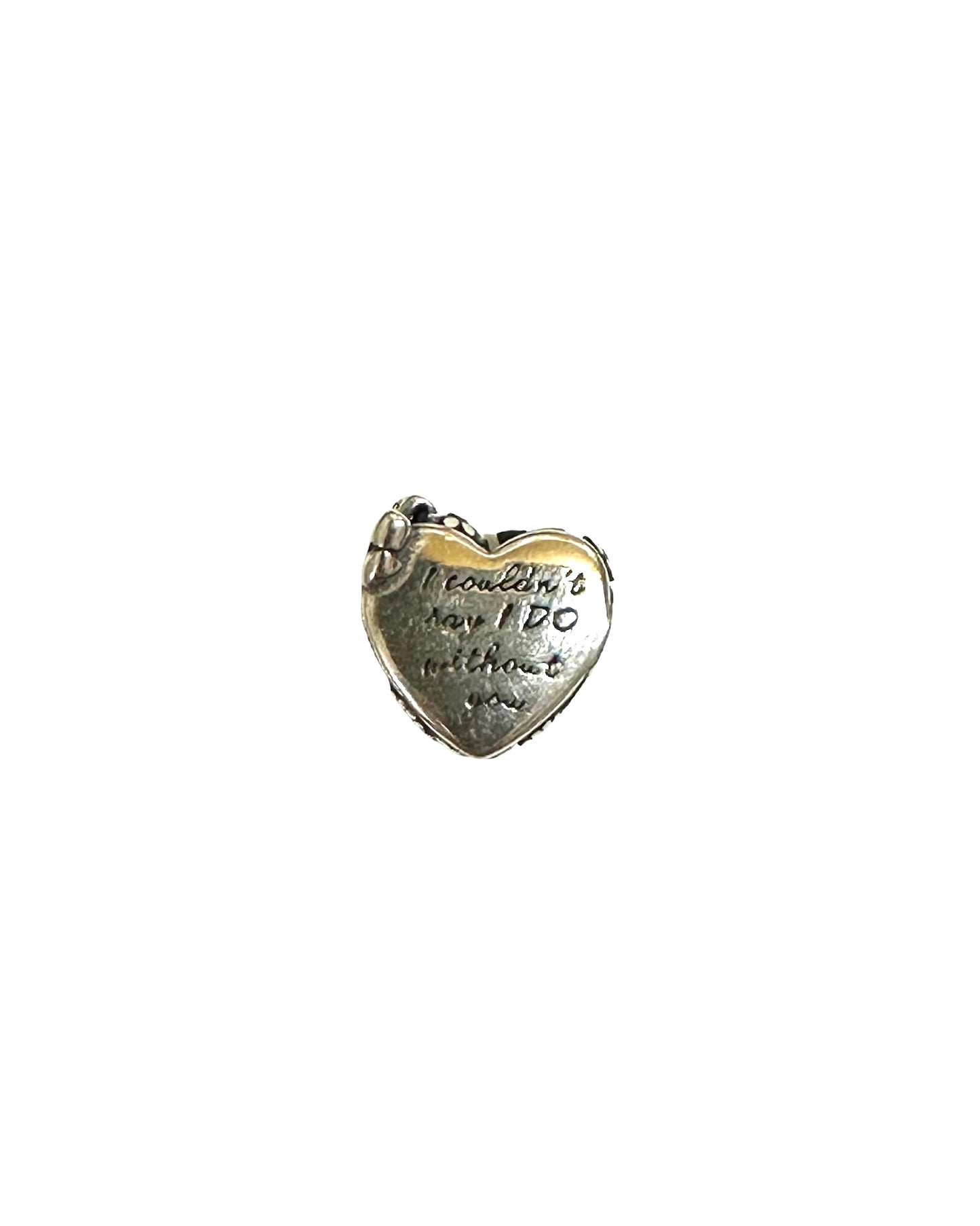 Μοτίφ για Βραχιόλι PD61717 Καρδιά Από Επιπλατινωμένο Ασήμι