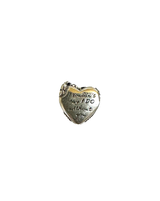 Μοτίφ για Βραχιόλι PD61717 Καρδιά Από Επιπλατινωμένο Ασήμι