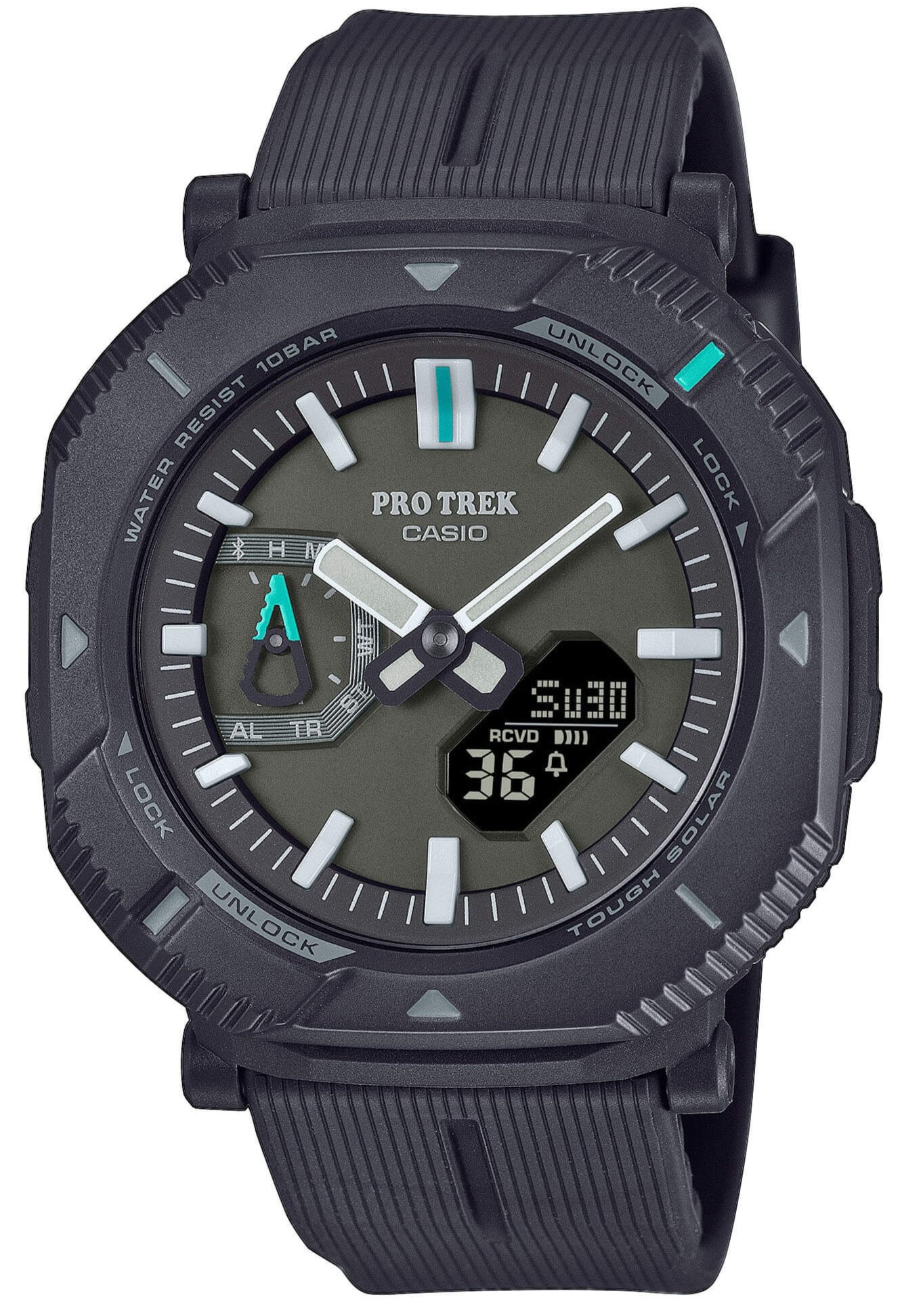 Casio PRJ-B001-1ER Protrek Solar Khaki Rubber Strap