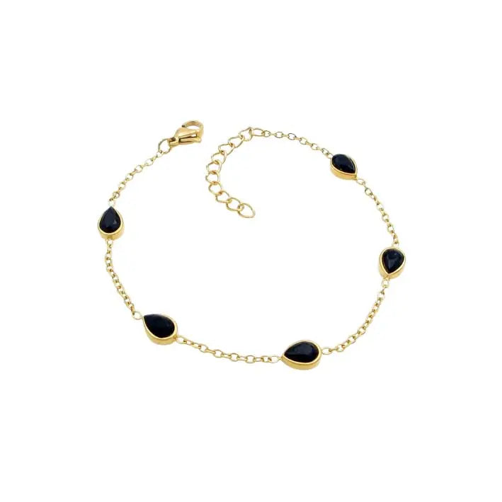 Puppis PUB85383G Gold Plated Steel Bracelet with White Zircon