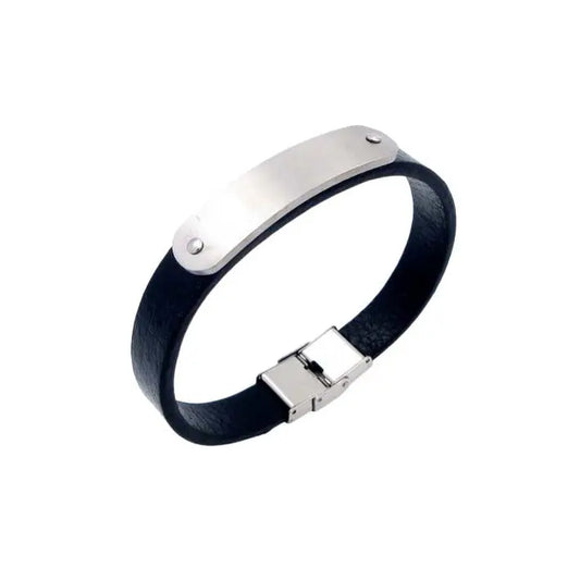 Puppis PUB06269S Men's Leather and Steel Bracelet