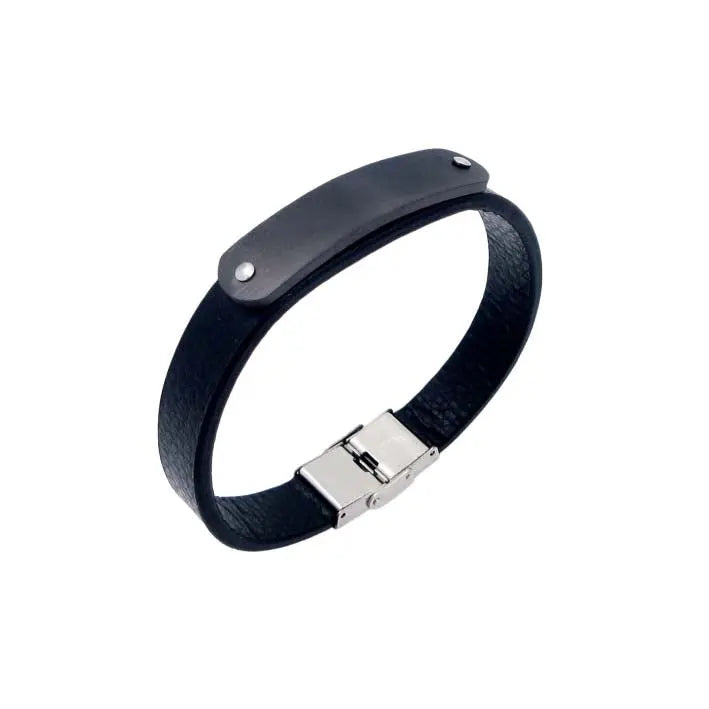 Puppis PUB06269S Men's Leather and Steel Bracelet