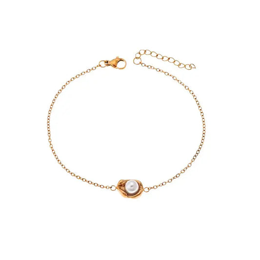 Puppis PUB85383G Gold Plated Steel Bracelet with White Zircon