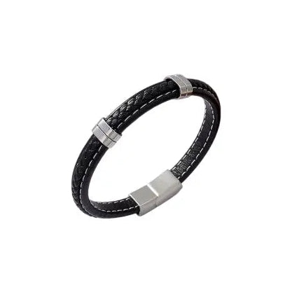 Puppis PUB22393S Ανδρικό Βραχιόλι Με Δέρμα και Ατσάλι