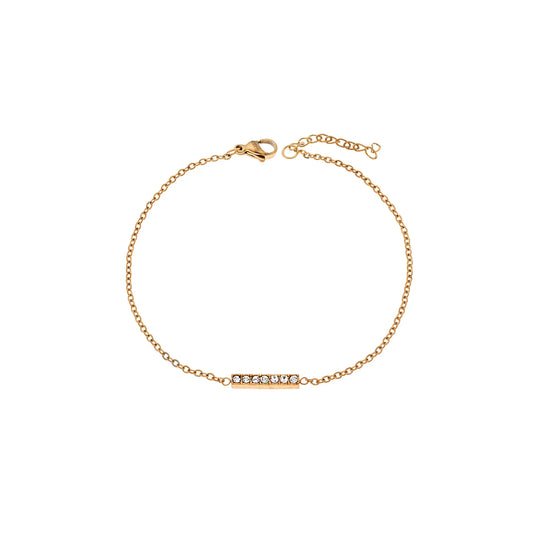 Puppis PUB85383G Gold Plated Steel Bracelet with White Zircon
