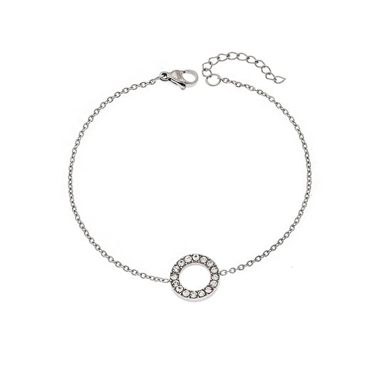 Puppis PUB85383G Gold Plated Steel Bracelet with White Zircon