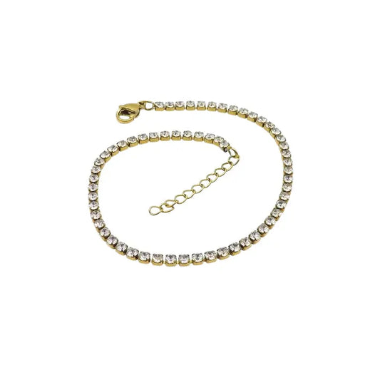 Puppis PUB85383G Gold Plated Steel Bracelet with White Zircon
