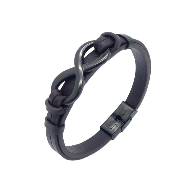 Puppis PUB06269S Men's Leather and Steel Bracelet