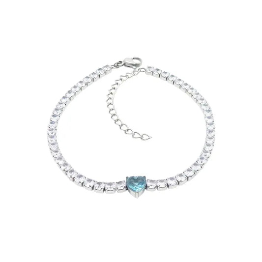 Puppis PUB85383G Gold Plated Steel Bracelet with White Zircon
