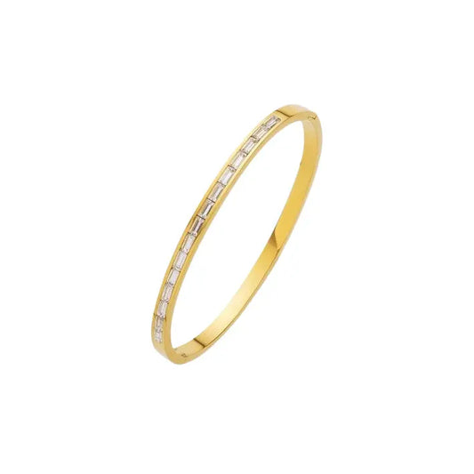 Puppis PUB85383G Gold Plated Steel Bracelet with White Zircon