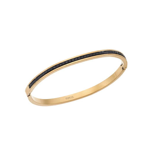 Puppis PUB85383G Gold Plated Steel Bracelet with White Zircon
