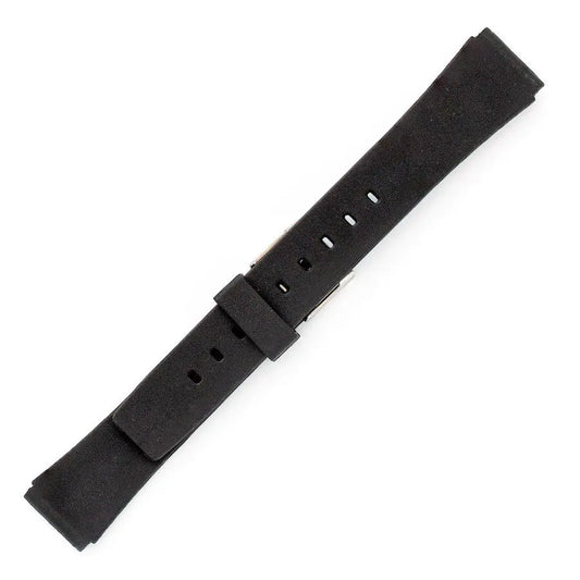 Hirsch 09180-92050 Ayrton Black Leather-Rubber Strap