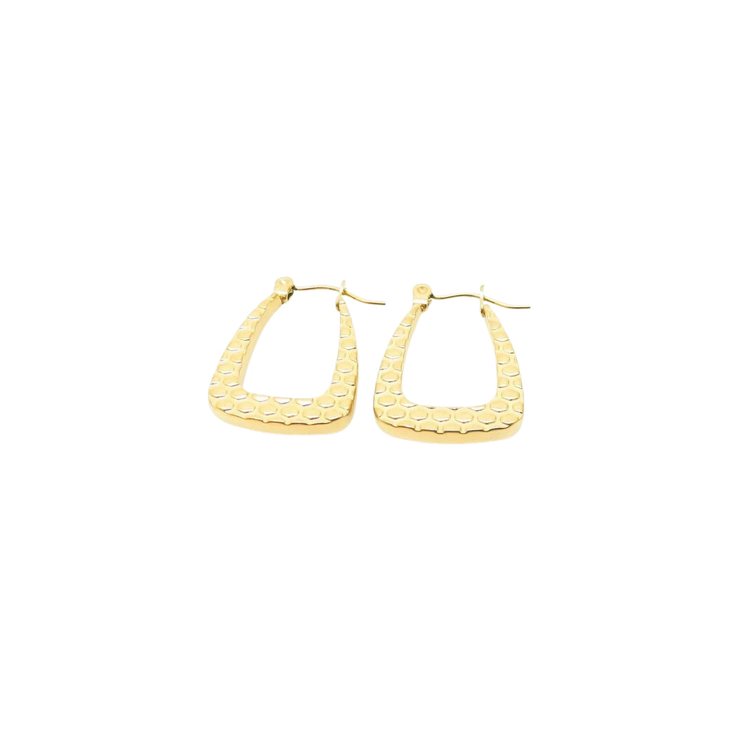 Puppis PUW89019G Gold Plated Steel Hoop Earrings