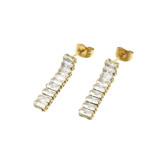 Puppis PUW89019G Gold Plated Steel Hoop Earrings